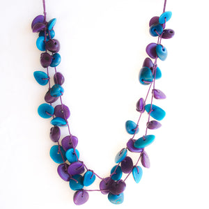 Blue Purple Tagua Necklace