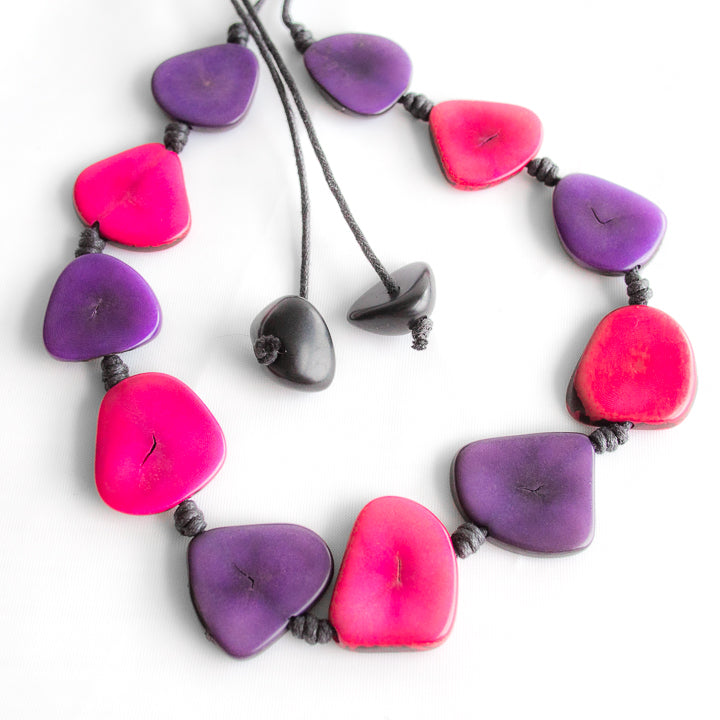 Purple Pink Tagua Necklace
