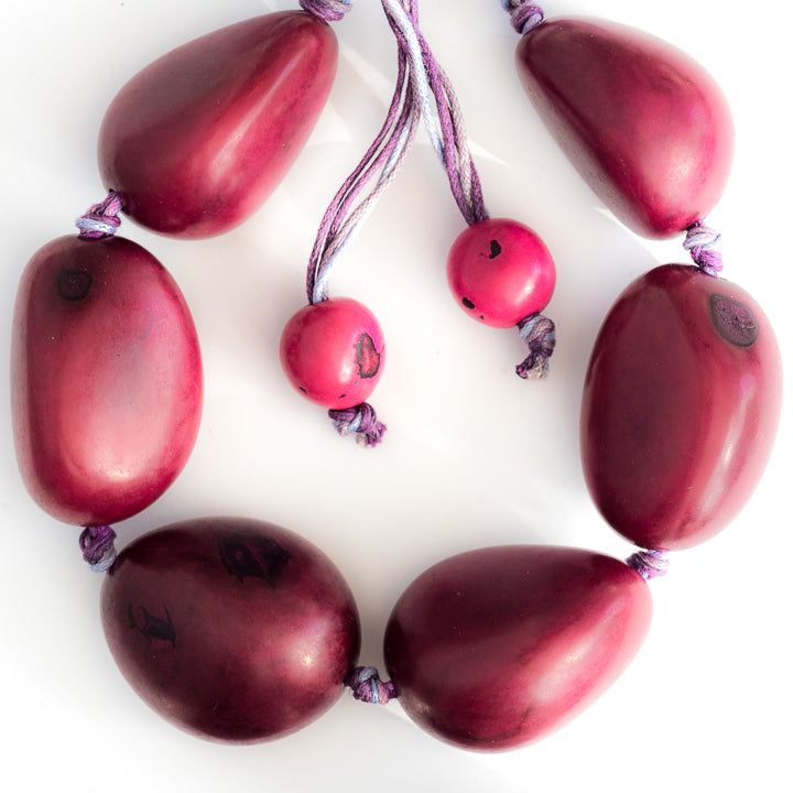 Dark Red Tagua Necklace